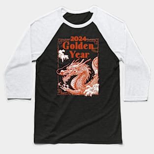 Golden Year Dragon Majestic White T-Shirt Baseball T-Shirt